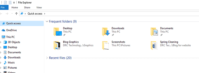 Folders in Windows 10