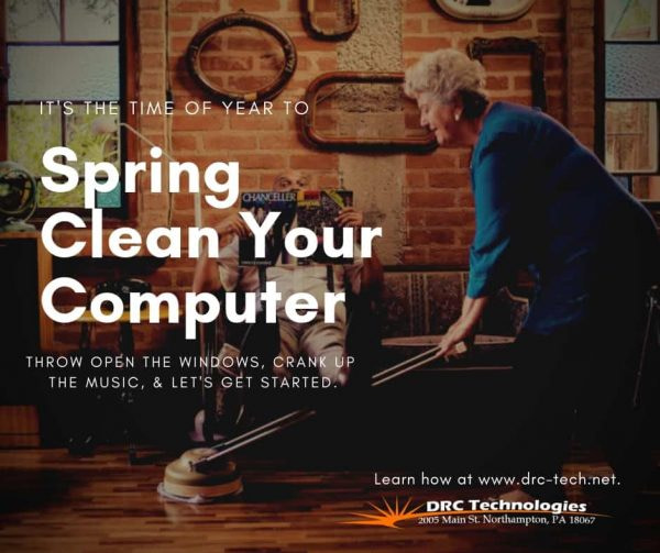 spring clean your computer lady vacumming